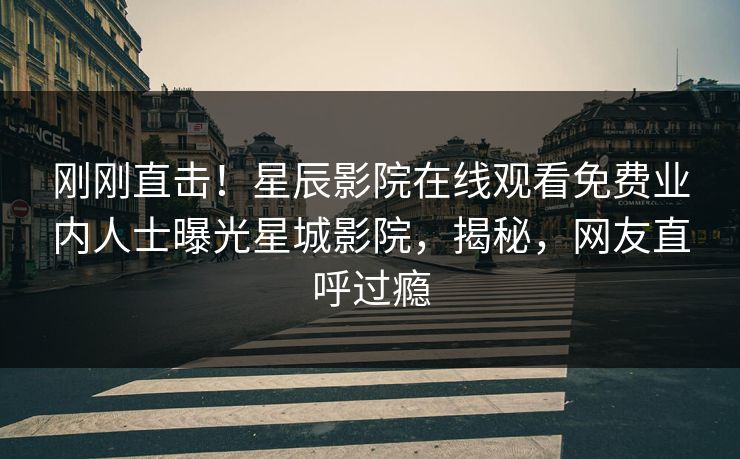 刚刚直击！星辰影院在线观看免费业内人士曝光星城影院，揭秘，网友直呼过瘾