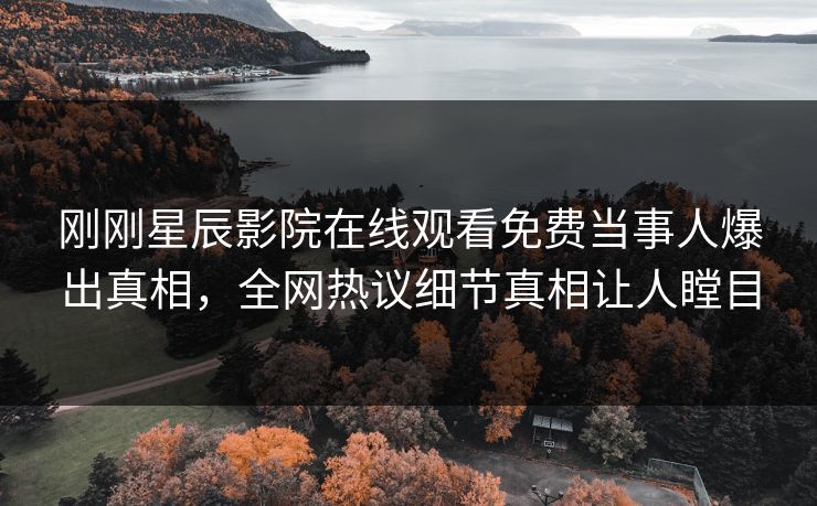 刚刚星辰影院在线观看免费当事人爆出真相，全网热议细节真相让人瞠目