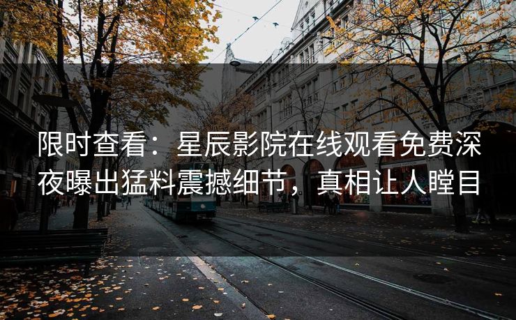 限时查看：星辰影院在线观看免费深夜曝出猛料震撼细节，真相让人瞠目